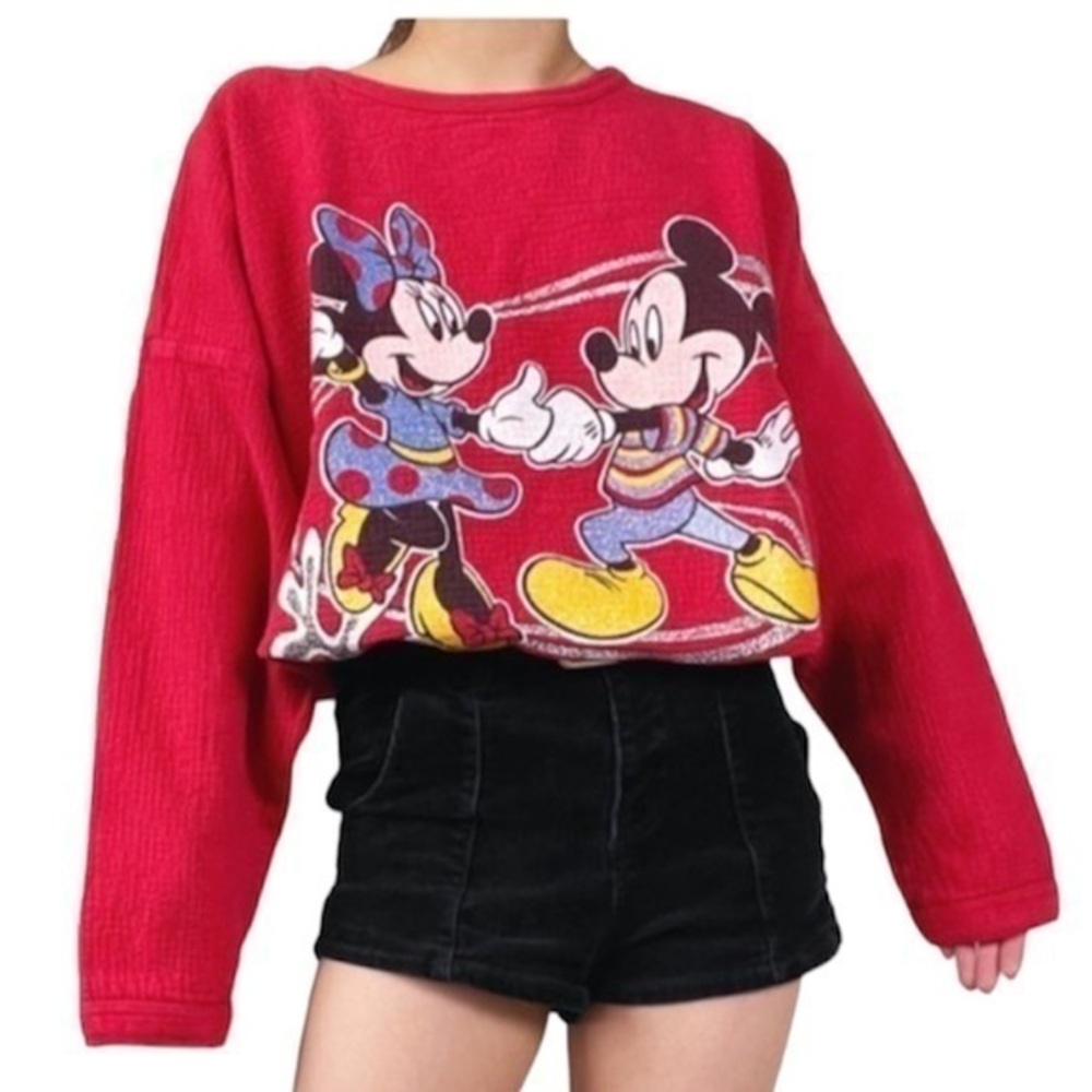Vintage Disney Crew Neck Sweatshirt Mickey and Minnie 90s Mickey Unlimited